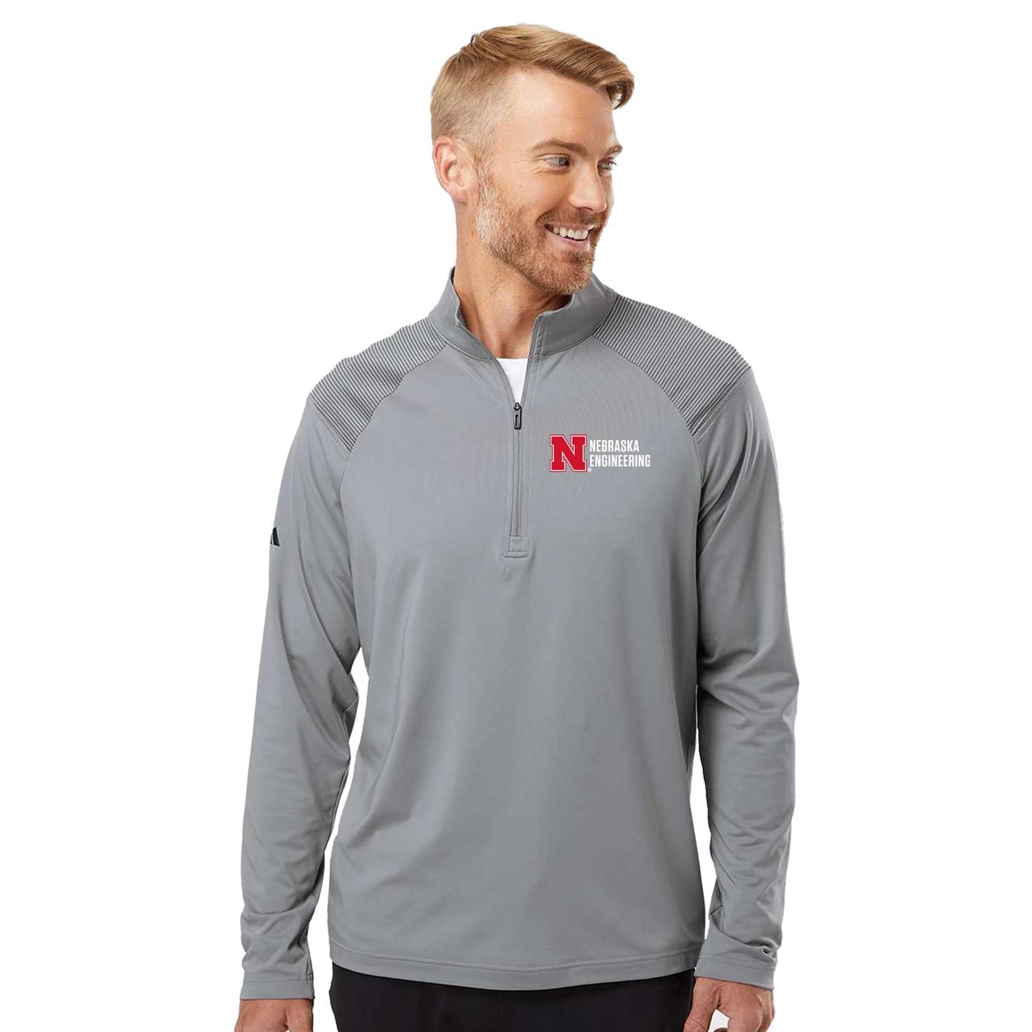 Adidas Shoulder Stripe Quarter-Zip Pullover