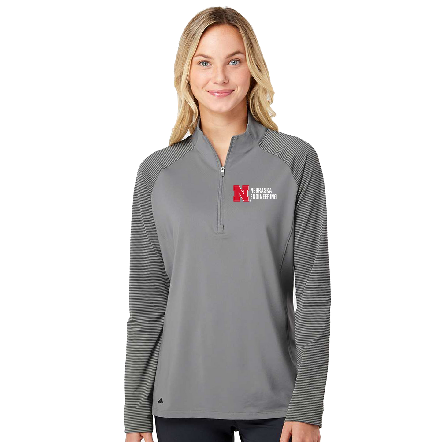 Adidas Women's Stripe Block Quarter-Zip Pullover