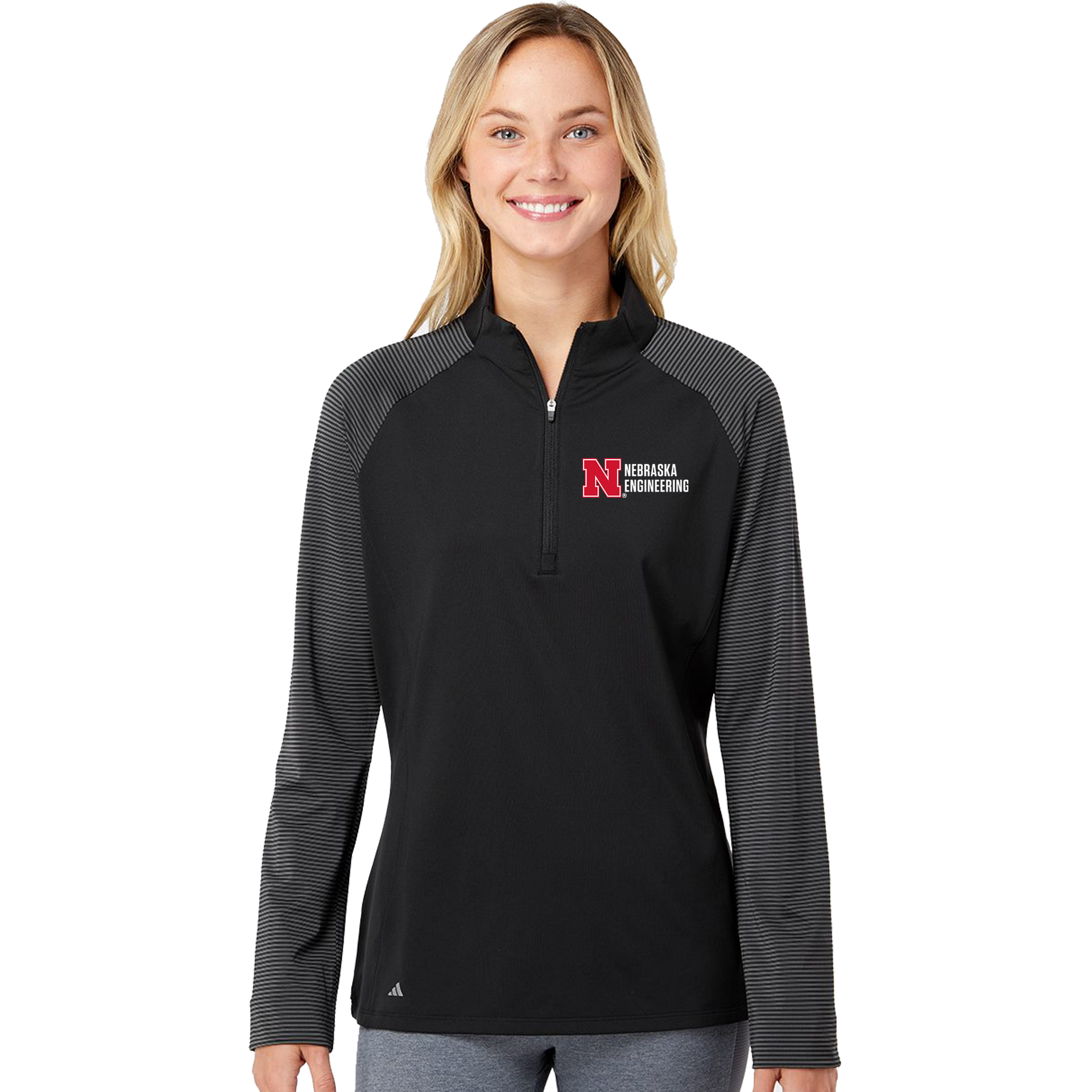 Adidas Women's Stripe Block Quarter-Zip Pullover – Nebraska
