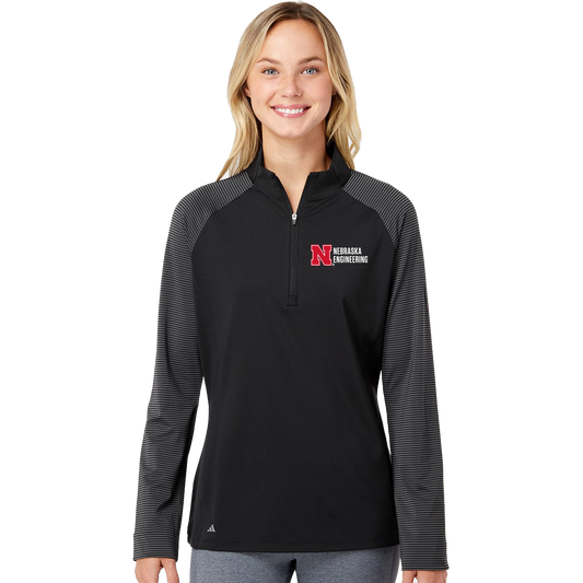 Adidas Women's Stripe Block Quarter-Zip Pullover